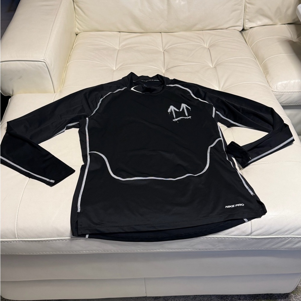 Nike off white Pro Black and Gray Men's Rash Guard